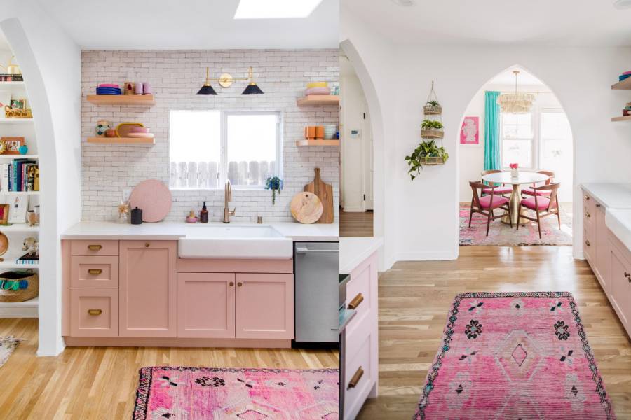 Contoh desain dapur berwarna pastel (JEFF MINDELL via domino.com)