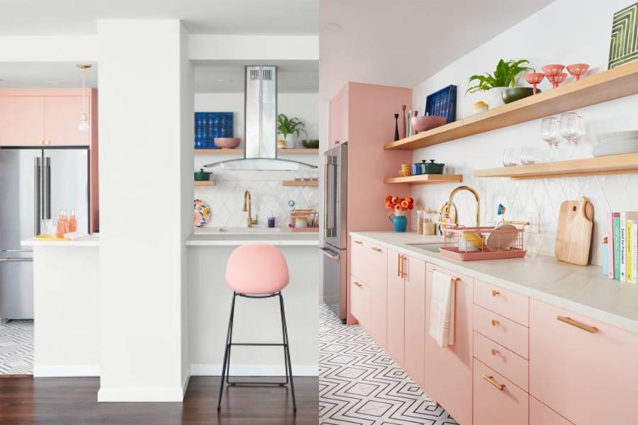 Contoh desain dapur berwarna pastel (DAVID A. LAND via hgtv.com)