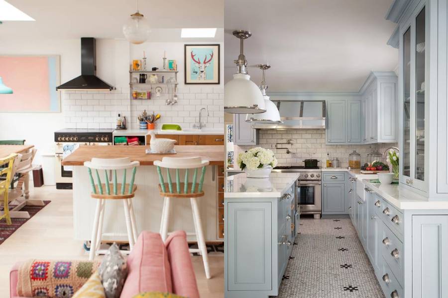 Contoh desain dapur berwarna pastel (Berbagai sumber)