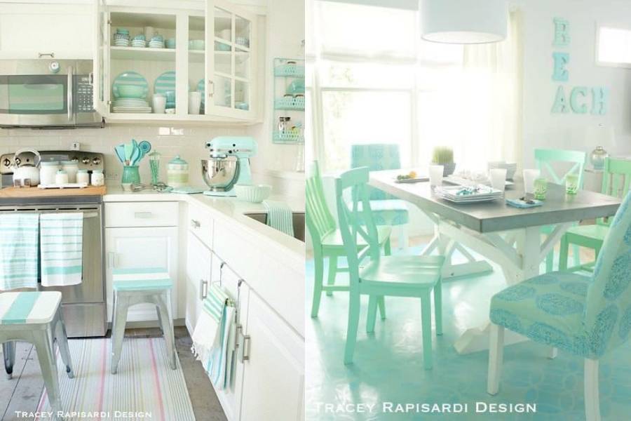 Contoh desain dapur berwarna pastel (beachblissliving.com)