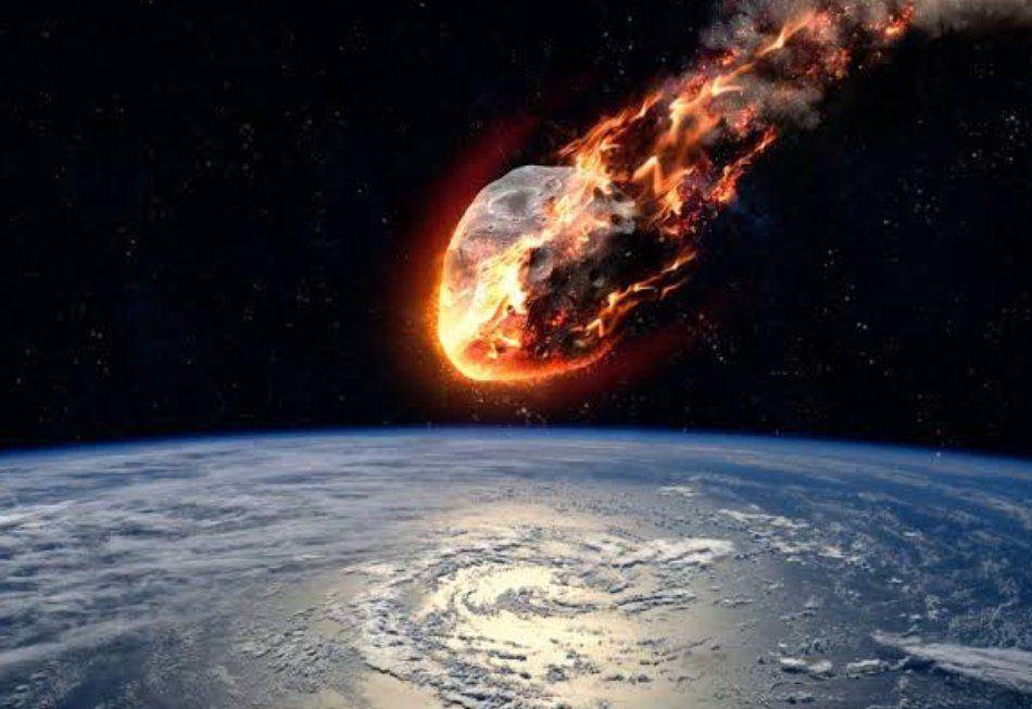 ilustrasi asteroid jatuh ke bumi (twitter.com/bhawanippp)