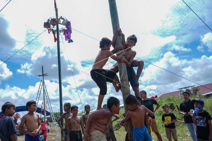 Ilustrasi lomba 17 Agustusan. (ANTARA FOTO/Makna Zaezar/foc)