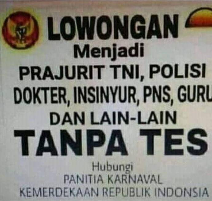 pengumuman nyeleneh bertema 17 Agustus (instagram.com/receh.ai)