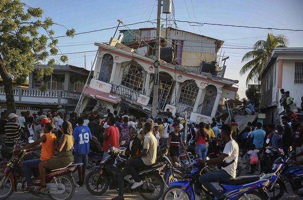 Bencana gempa bumi melanda Haiti pada hari Sabtu, 14 Agustus 2021, lalu. (Twitter.com/KhaledBeydoun)