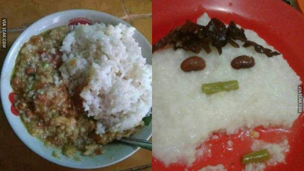 potret kocak saat makan bubur (1cak.com)