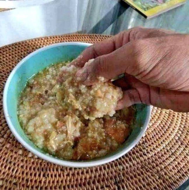 potret kocak saat makan bubur (instagram.com/recehtapiviral)