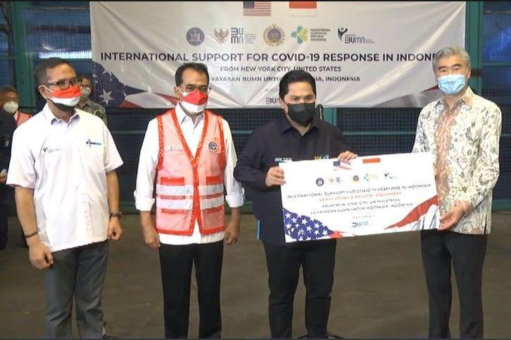 Indonesia Terima Bantuan 150 Ventilator dari Amerika Serikat