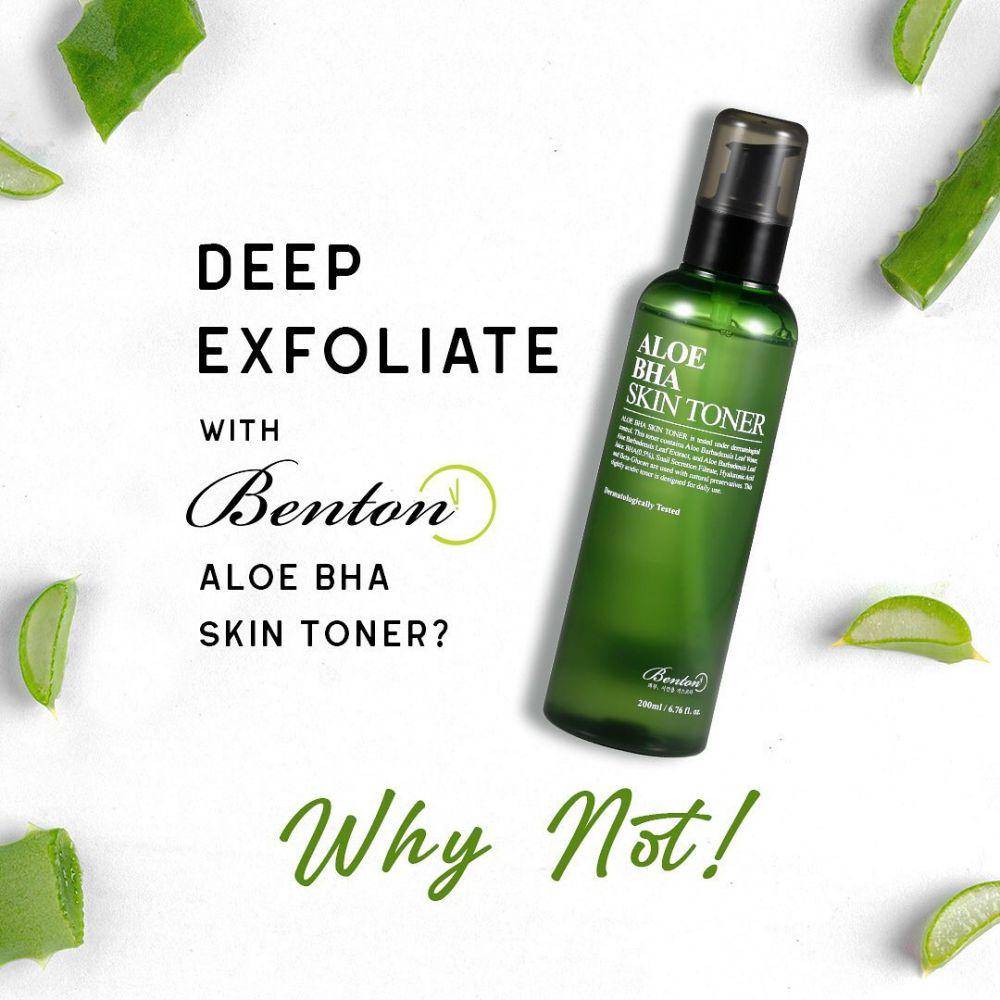 Ilustrasi produk skincare yang mengandung salicylic acid dari Benton (Instagram.com/bentoncosmetic_id)