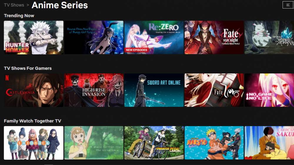 halaman anime di Netflix (dok. Netflix)