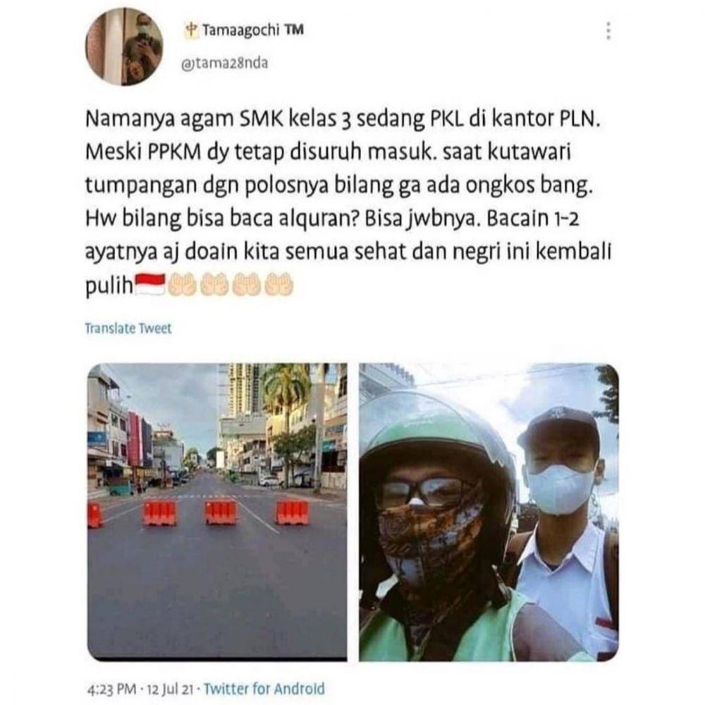 Ojol kena dampak PPKM. (instagram.com/dramaojol.id)