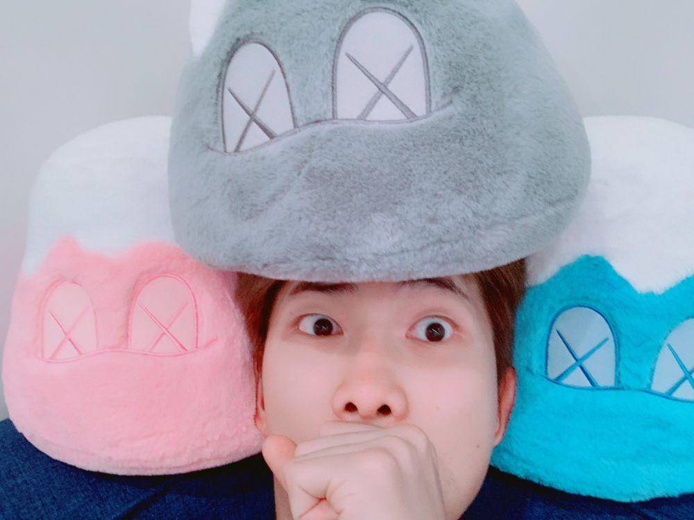 KAWS Holiday Cushion Mt. Fuji milik Namjoon (twitter.com/bts_twt)