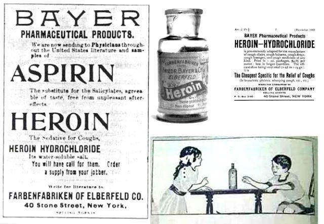 iklan obat batuk heroin yang dipasarkan oleh perusahaan obat Jerman (historycollection.com)