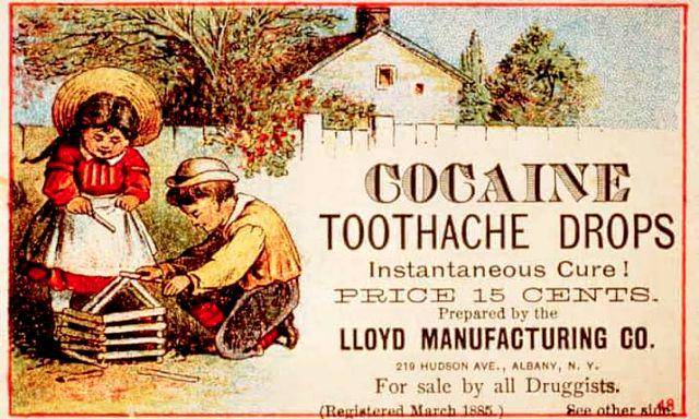 Iklan kokain sebagai obat sakit gigi tahun 1885. (theguardian.com)