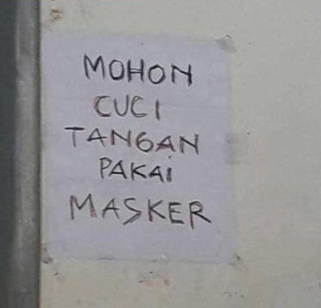 tulisan cuci tangan kocak (instagram.com/receh.id)