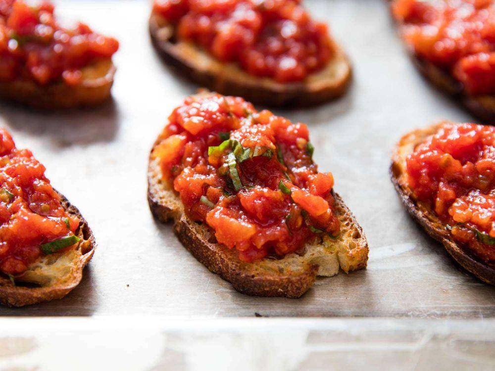 Tomato bruschetta (seriouseats.com)