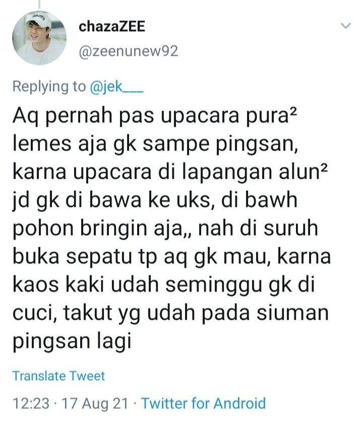 cerita warganet saat pura-pura pingsan (tangkapanlayartwitter/chazazee)