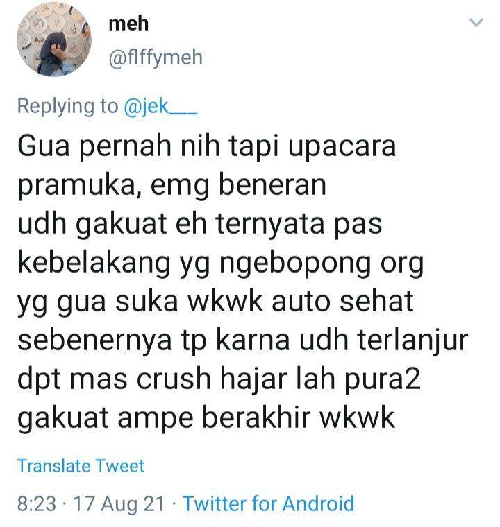cerita warganet saat pura-pura pingsan (tangkapanlayartwitter/meh)