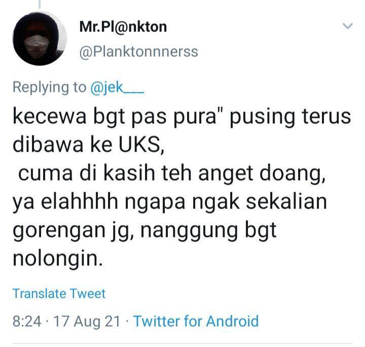 cerita warganet saat pura-pura pingsan (tangkapanlayartwitter/mrpl@nkton)