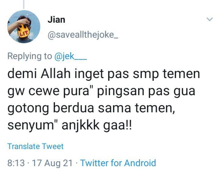 cerita warganet saat pura-pura pingsan (tangkapanlayartwitter/jian)