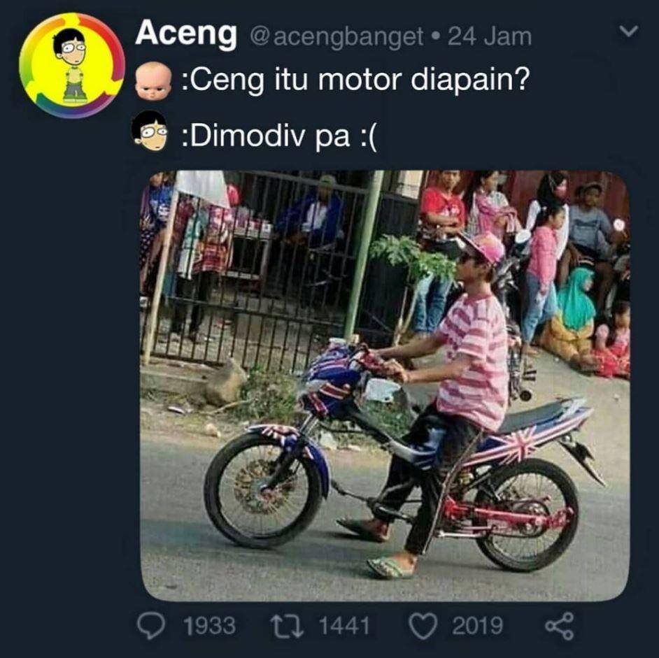 meme modifikasi motor (instagram.com/acengbanget)