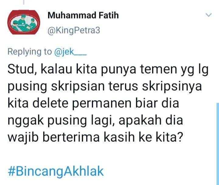 pertanyaan nyeleneh warganet (tangkapanlayartwitter/muhammadfatih)