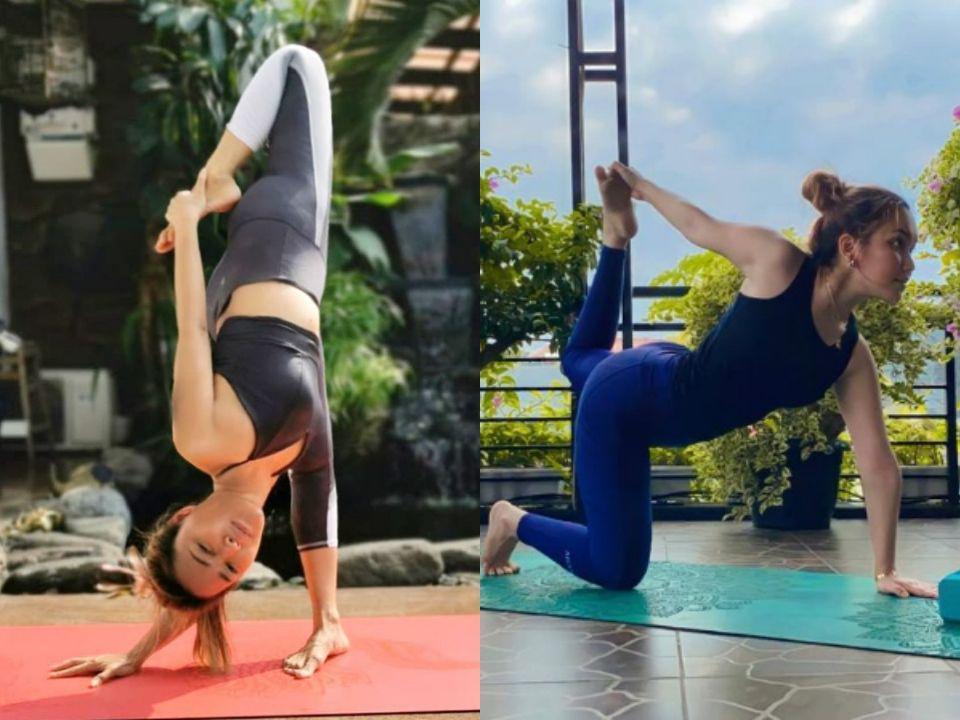 Sama-sama Lentur, 10 Gaya Inul Daratista vs Ayu Ting Ting saat Yoga