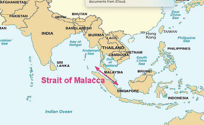 Ilustrasi Selat Malaka (worldhistory.org/ US Department of Defense)