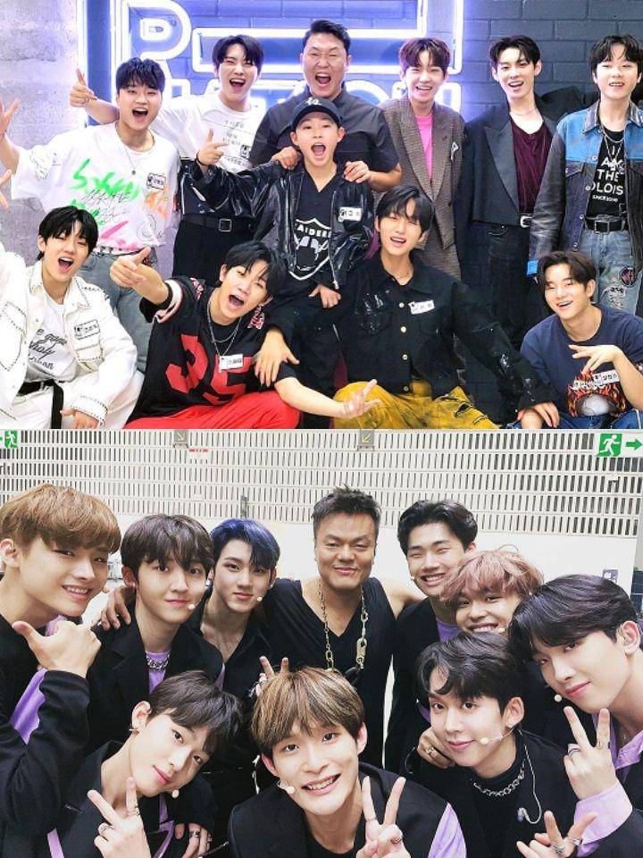 Team P Nation dan Team JYP (instagram.com/42psy42 | instagram.com/asiansoul_jyp)