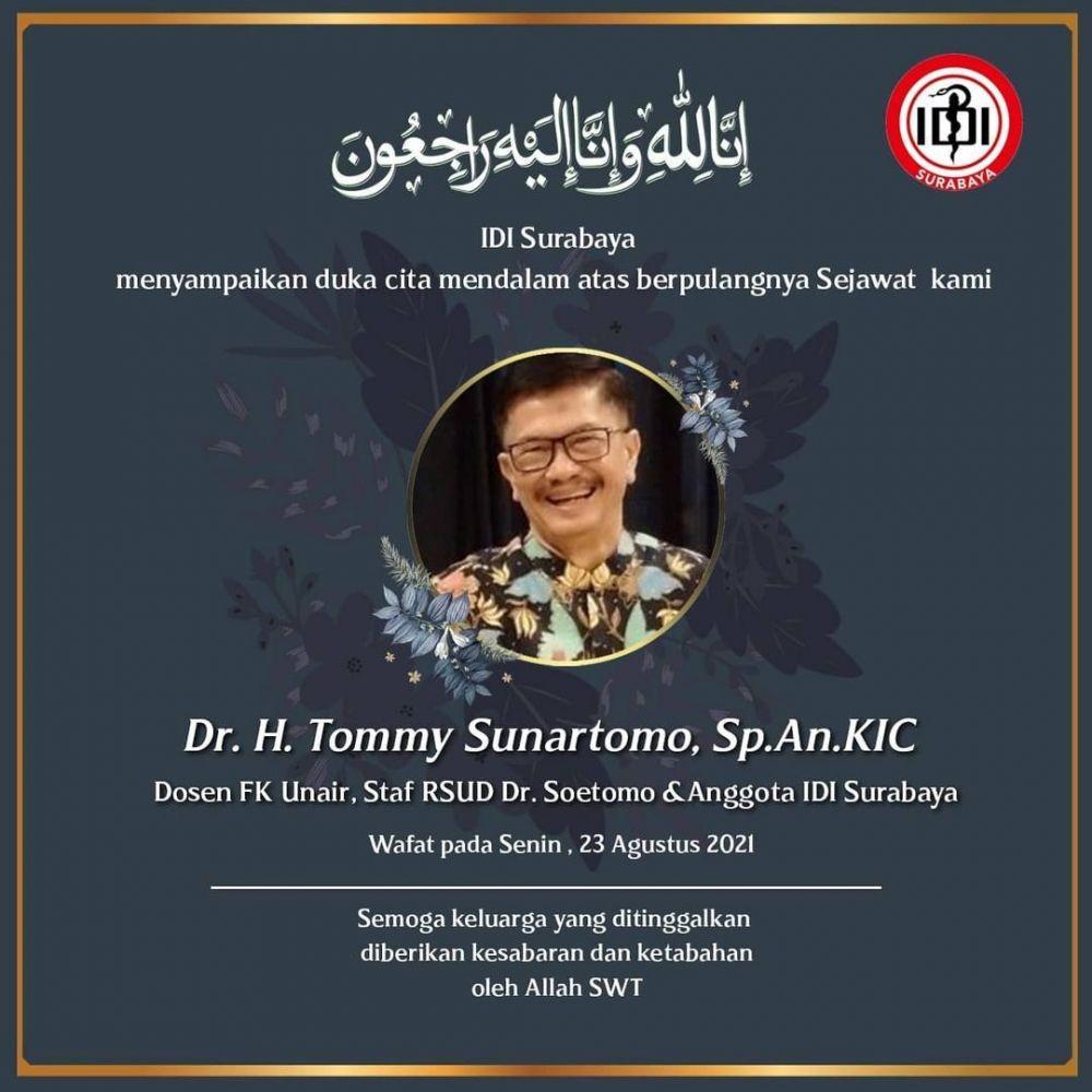 Dokter Anestesi RSUD Dr Soetomo Meninggal Akibat COVID-19