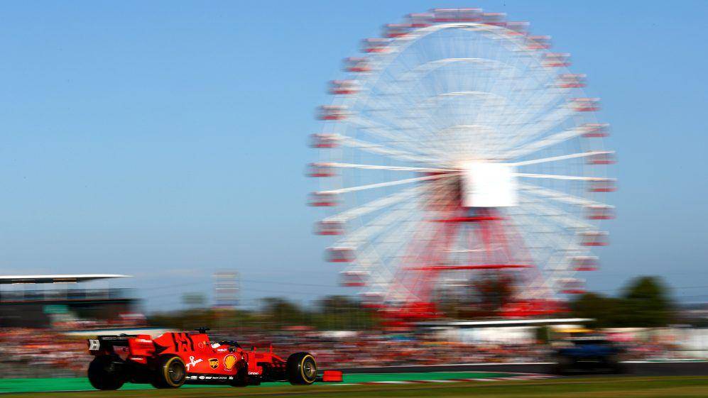 Salah satu mobil Ferrari pada GP Jepang 2019 (formula1.com)