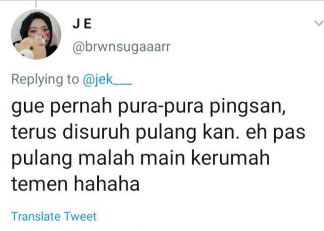 cerita warganet saat pura-pura pingsan (tangkapanlayartwitter/je)