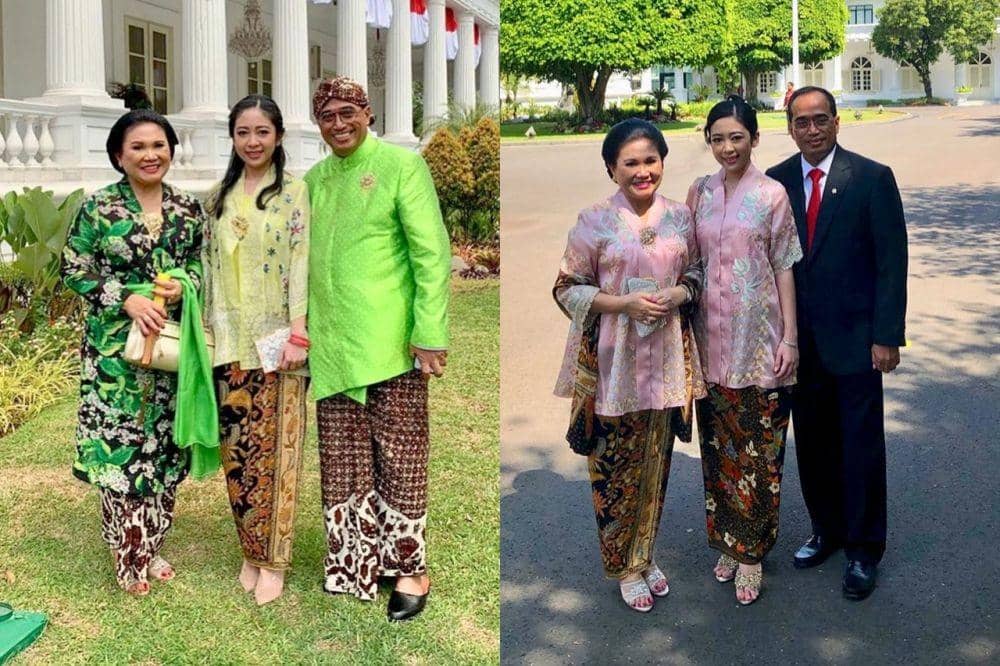 10 Kebaya Istri dan Anak Menteri Budi Karya Sumadi, Manis dan Cute!