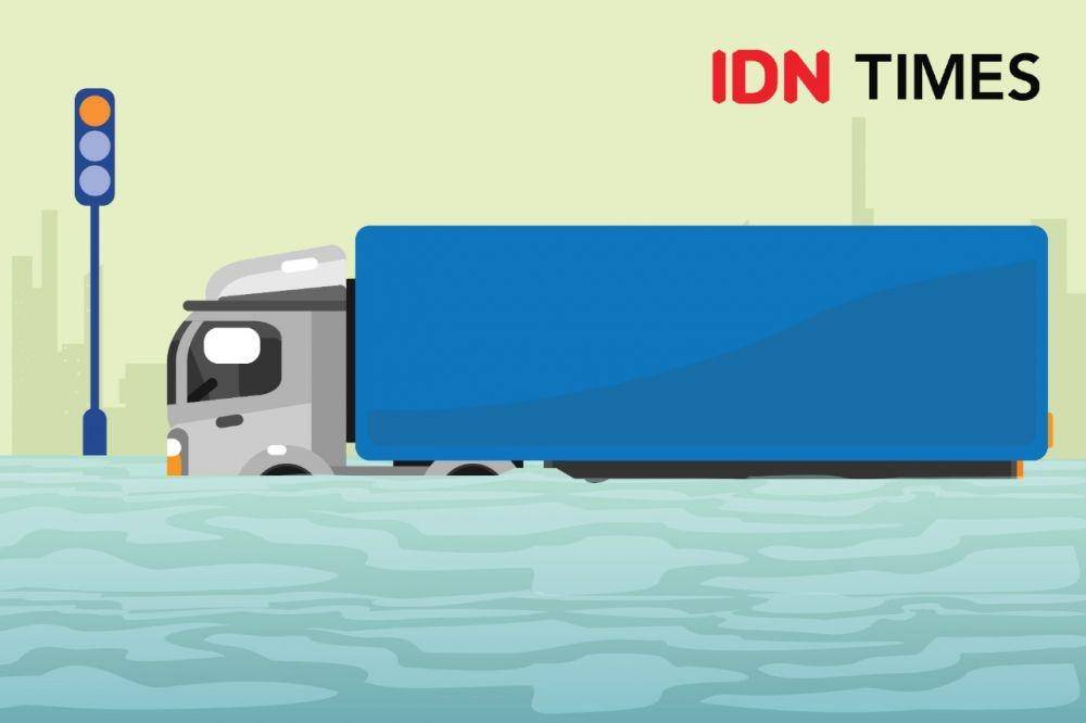 Ilustrasi Mobil Kebanjiran. (IDN Times/Aditya Pratama)