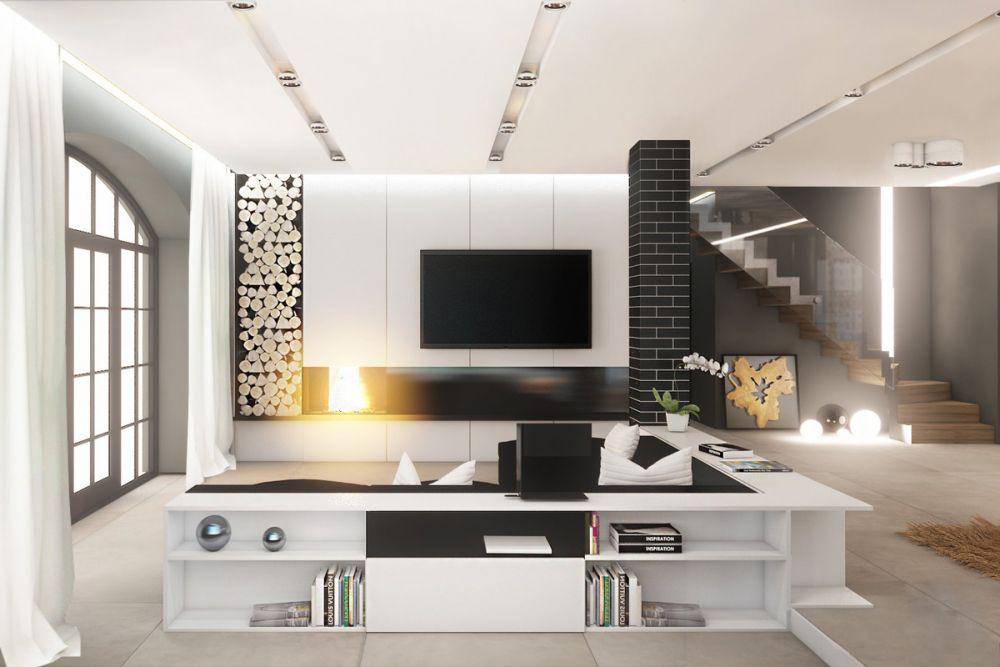 ruang tamu monokrom (home-designing.com)