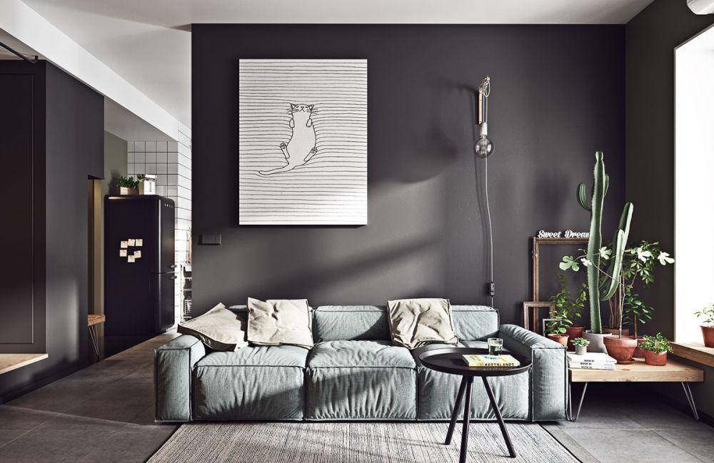 ruang tamu monokrom (home-designing.com)