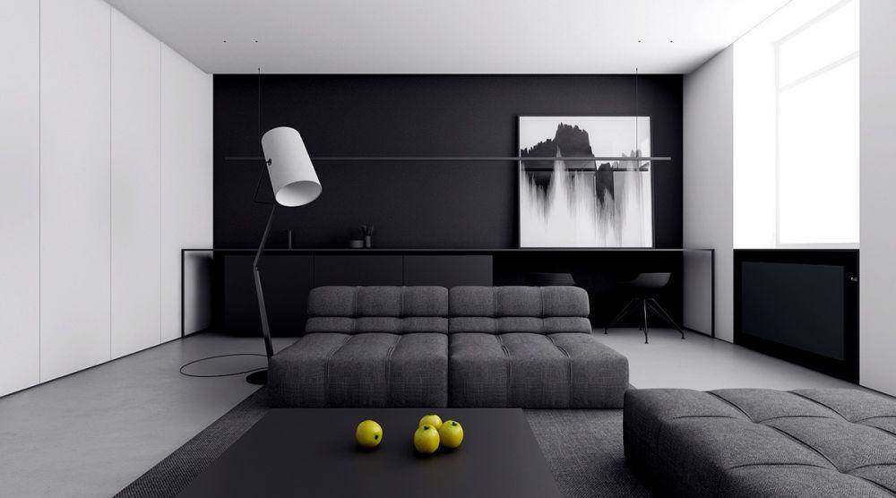 ruang tamu monokrom (home-designing.com)
