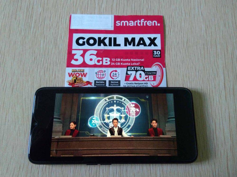 Menonton The Devil Judge dengan kartu Smartfren GOKIL MAX (dok. pribadi/Fitra Aulianty)