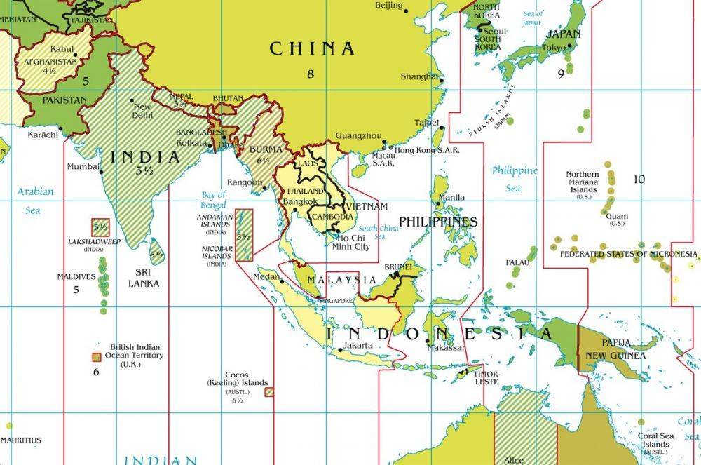 zona waktu Asia dan Asia Tenggara (airasia.com)