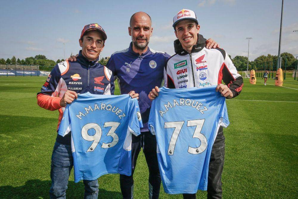 Marc Marquez bertemu Pep Guardiola. (twitter.com/marcmarquez93)