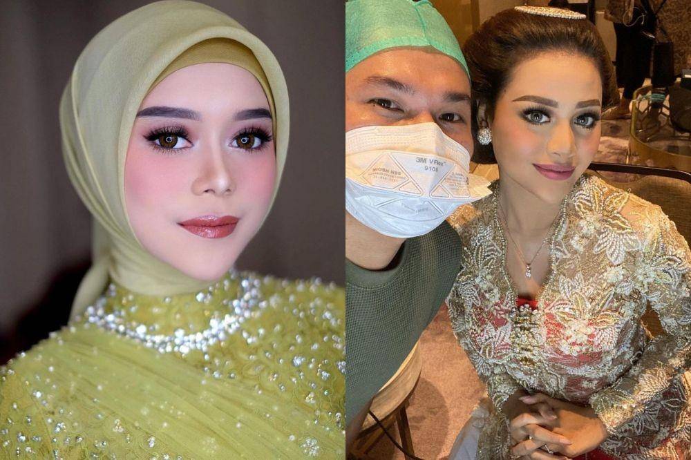 Adu Gaya Siraman Lesti Kejora dan Aurel Hermansyah (instagram.com/rozanajulani | instagram.com/makeupbylaode)