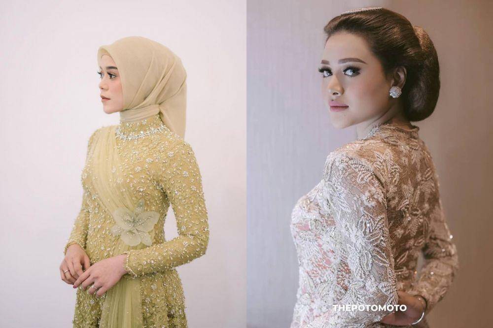 Adu Gaya Siraman Lesti Kejora dan Aurel Hermansyah (@imagenic via instagram.com/renzilazuardi | instagram.com/thepotomoto)
