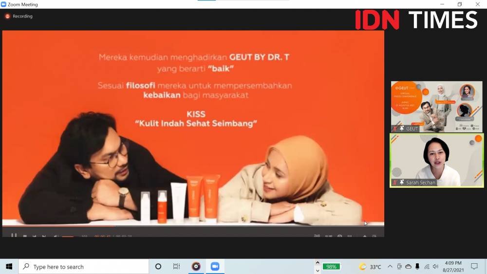 Virtual Press Conference Geut by DR. T, Jumat (27/8/2021). IDN Times/Adyaning Raras