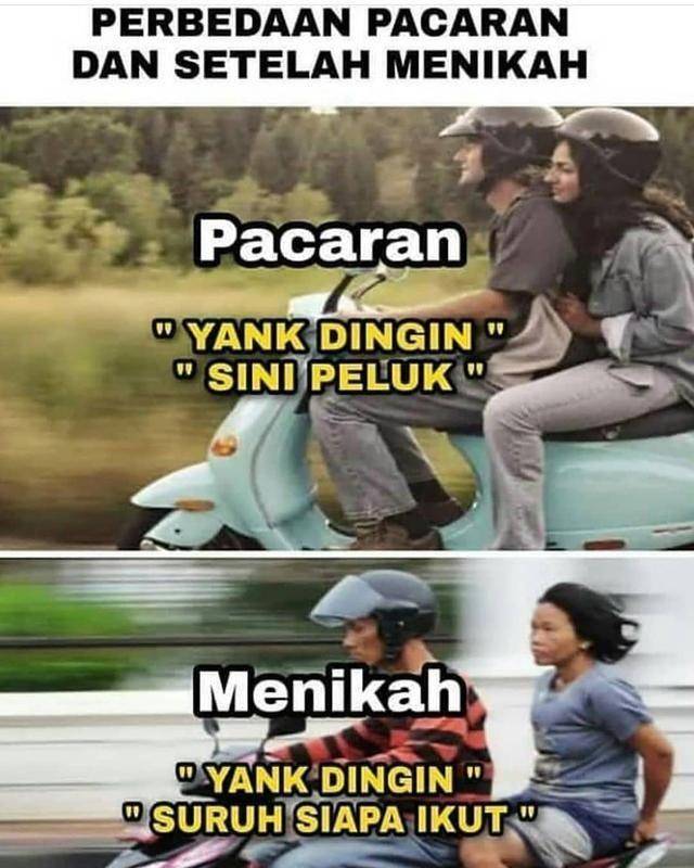 meme pacaran naik motor (me.me)