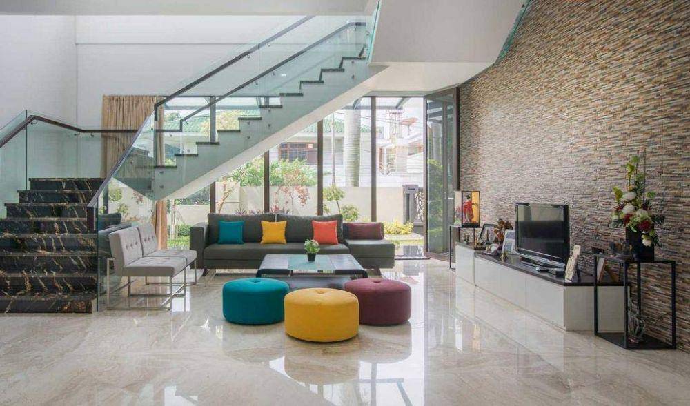 Ruang santai keluarga, karya Evonil Architecture. (arsitag.com/Evonil Architecture)