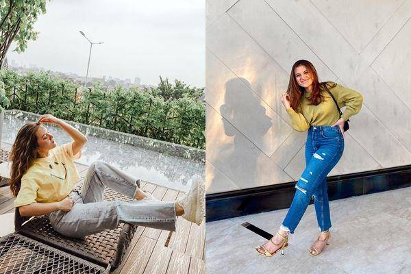 Bawahan celana jeans Marsha Aruan (instagram.com/aruanmarsha)