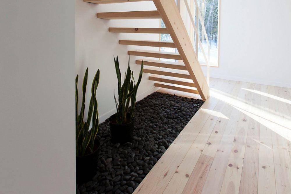 Tanaman dan batu di dalam ruangan, karya DKA Architectes. (architizer.com)
