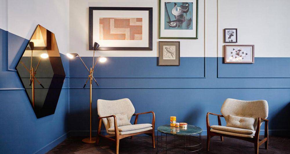 Membelah ruangan secara horizontal dengan teknik blok warna. (bradytolbert.com)