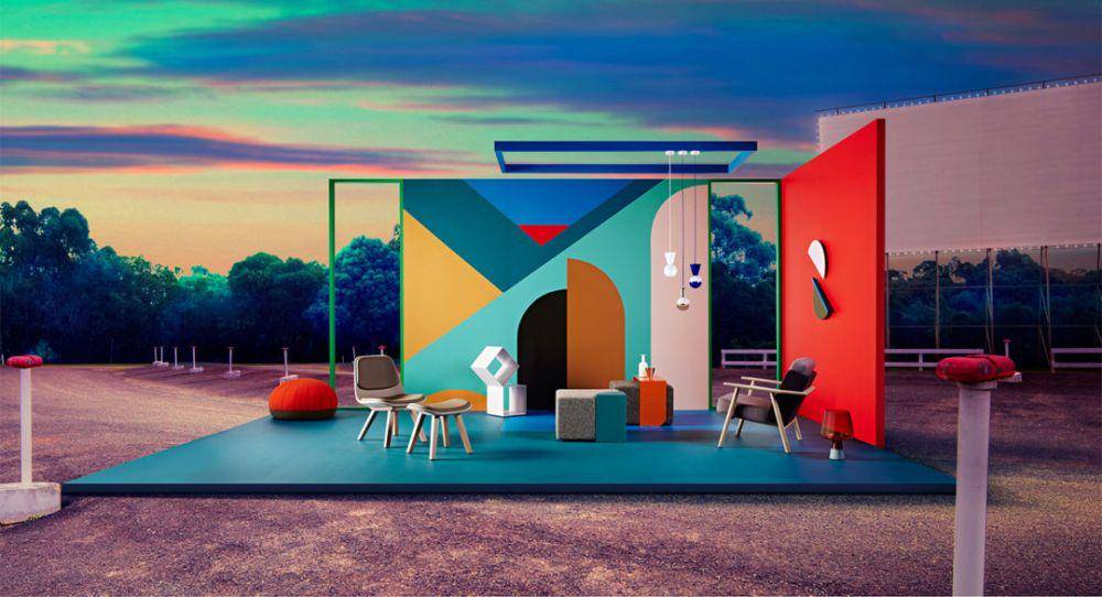 Pola geometris unik memungkinkan kamu gunakan banyak warna sekaligus. (interiorstylehunter.com)