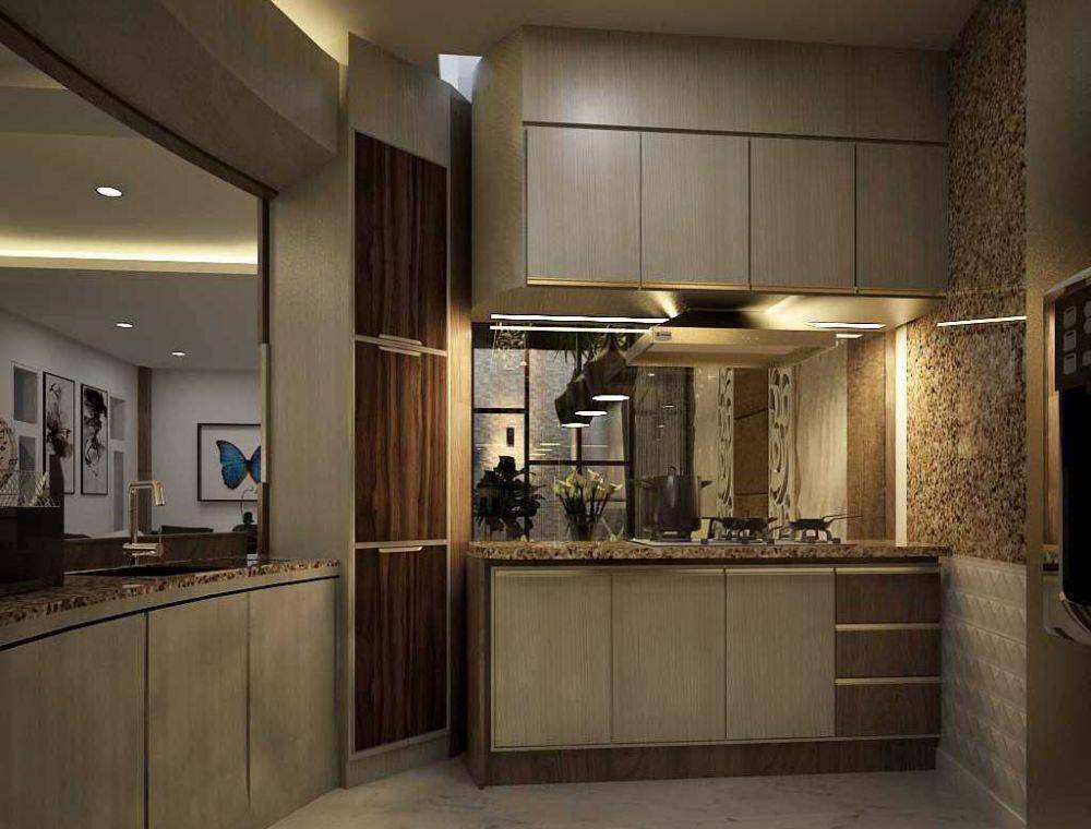 Desain warna dapur yang hangat dan menenangkan di Interior Ny. CC, karya YAY Architect Concept. (arsitag.com/YAY Architect Concept)