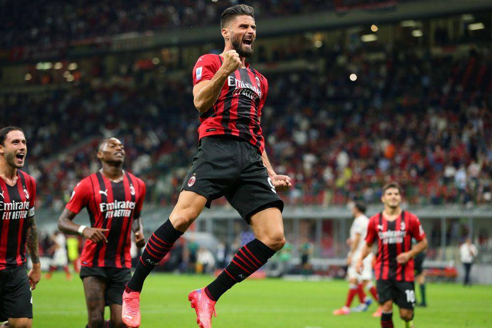 Selebrasi gol Olivier Giroud (twitter.com/SempreMilanCom)
